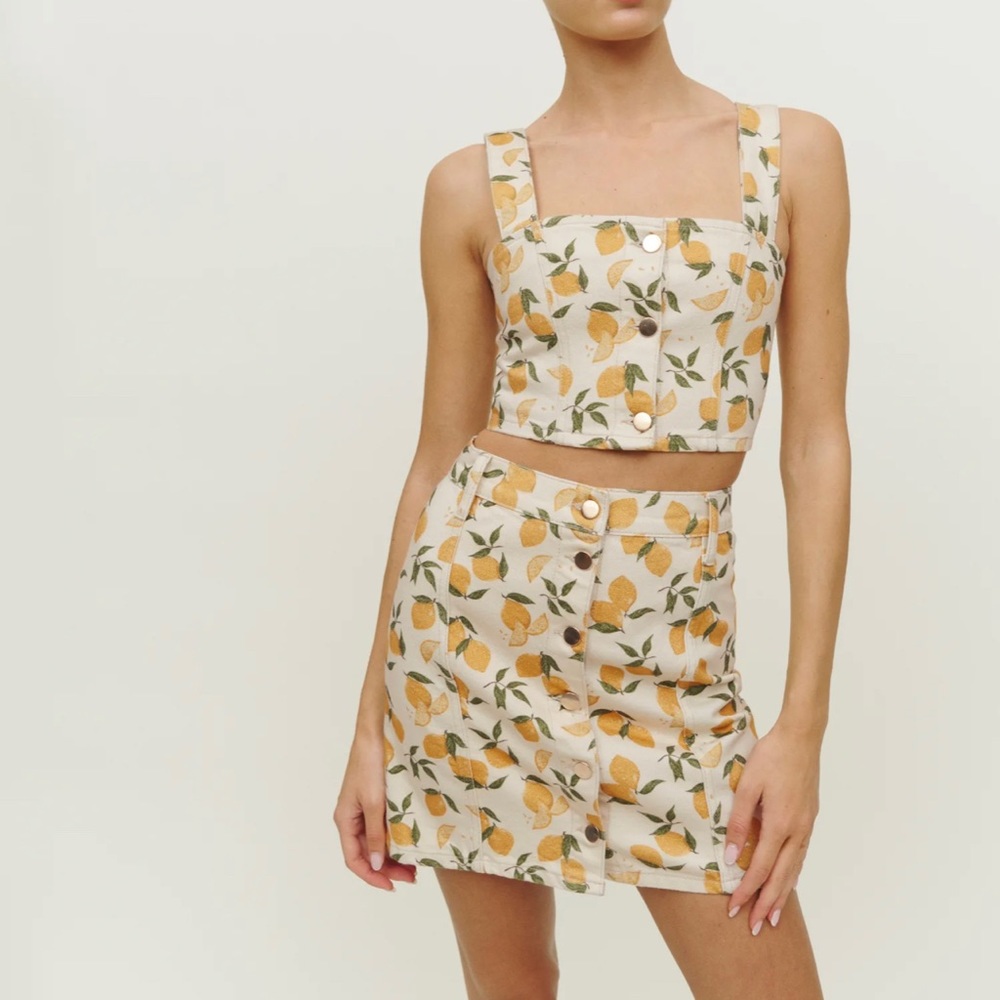 Denim Limoncello set from Reformation Size 2.